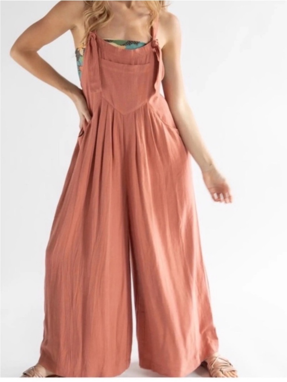 NATURAL LIFE Carrington Wide-Leg Jumpsuit in Rust Burnt Orange , Size M - Picture 16 of 16